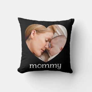 mothers day cute heart photo Throw Pillow
