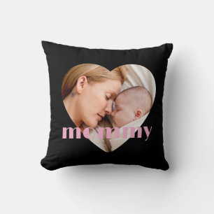 mothers day cute heart photo Throw Pillow
