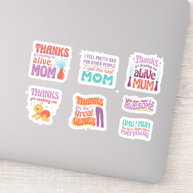 MOTHER'S DAY CUTE QUOTE STICKER SET (Detail)
