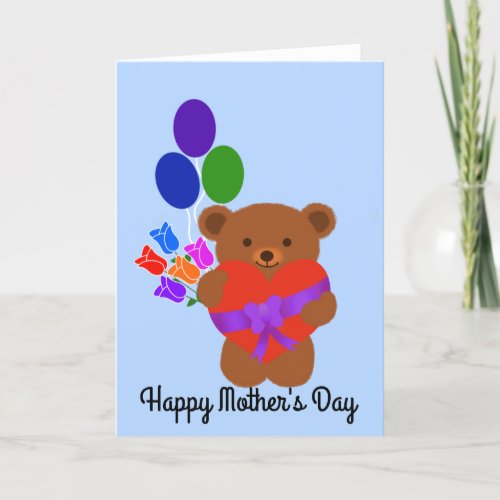 Mothers Day Cute Teddy Bear 3 Card