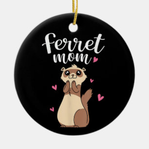 Mother's Day Cute Women Weasel Ferret Mom Ceramic Ornament