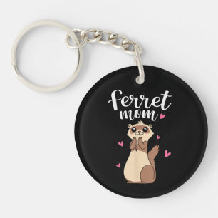Mother's Day Cute Women Weasel Ferret Mom Keychain