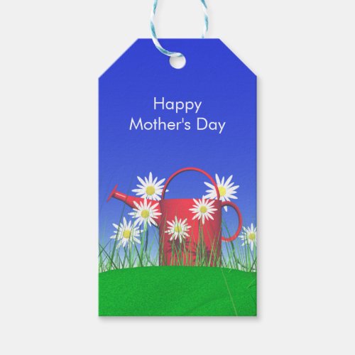 Mothers Day Daisies and Watering Can Gift Tags