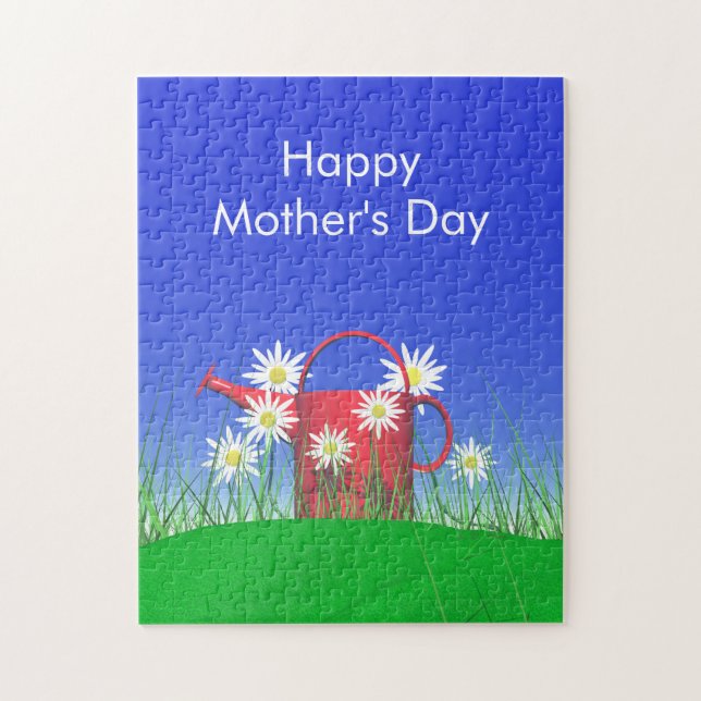Mothers Day Daisies and Watering Can Jigsaw Puzzle (Vertical)