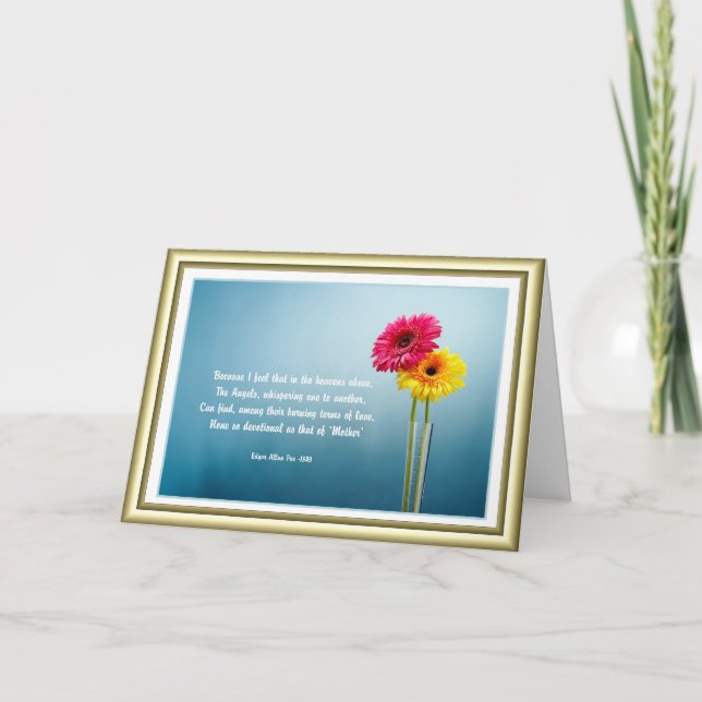 Mother's Day - Daisies in a Vase - Poetry Card (Front)