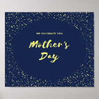 Mother's day dark blue print