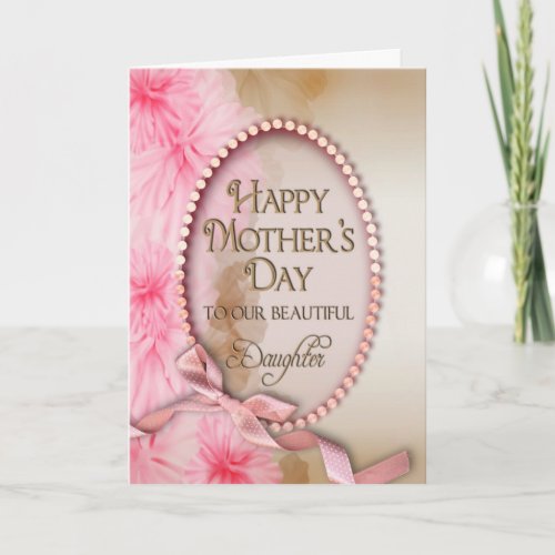 Mothers Day _ Daughter _ Delicate and Pink Floral Card