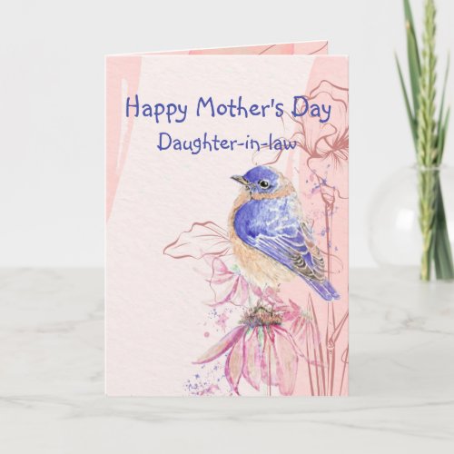 Mothers Day Daughter_in_law Bluebird Garden Bird Card