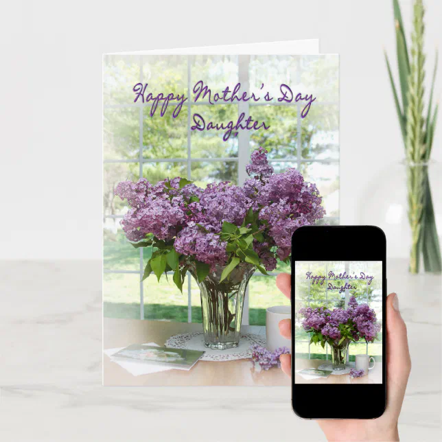 Mothers Day Daughter Lilacs Card Zazzle