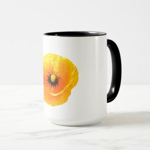 Mothers Day Daughter Mom Gift Yellow Poppy Floral Mug