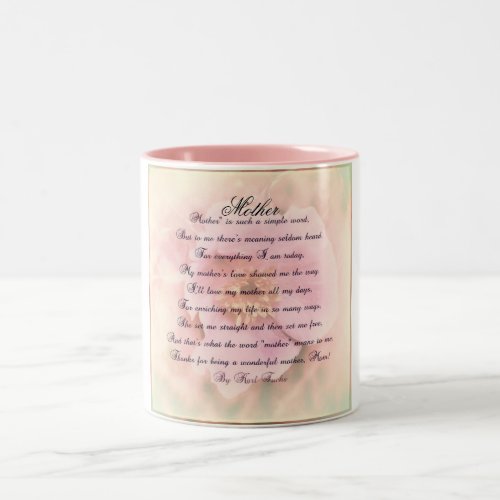 Mothers Day Delicate Rose Mug With Poem