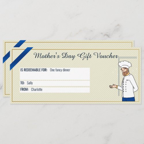Mothers Day Dinner Gift Voucher Card