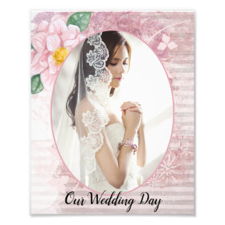 Mother's Day Distressed Vintage Pink Photo Wedding