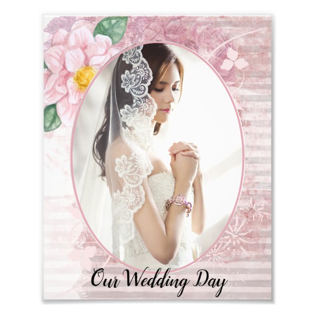 Mother's Day Distressed Vintage Pink Photo Wedding (Front)