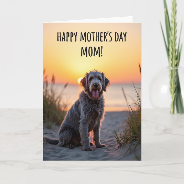 Mothers Day Dog Love Mom Card (Front)