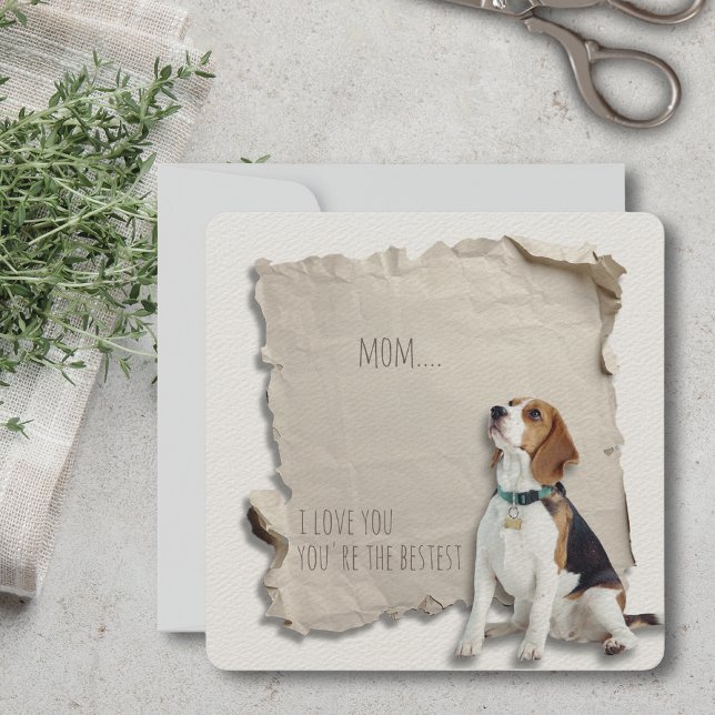 Mothers Day Dog Mom Custom Beagle Card (Mothers Day is a great time to show mom how special she is, but any day is a day to say I love you!)