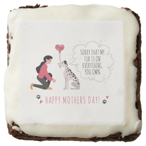 Mothers Day Dog Mom Funny Paws Love Heart Brownie