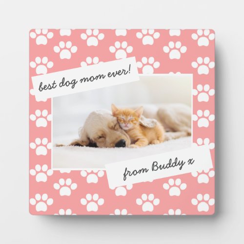 mothers day dog mom photo postcard plaque