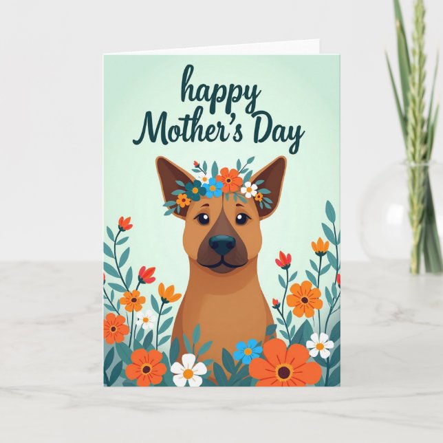 Mothers Day Dog Portrait Card (Front)