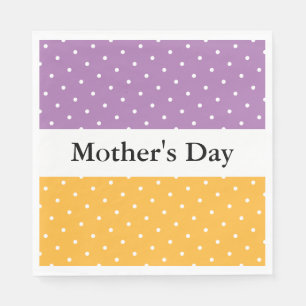 Mother's Day Dotted Purple Orange White Stripes Napkins