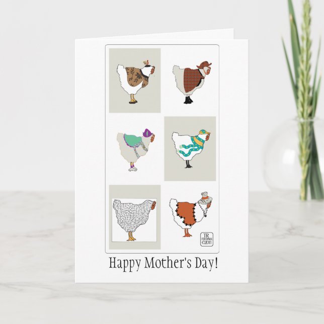 Mother's Day dressed-up hens card (Front)