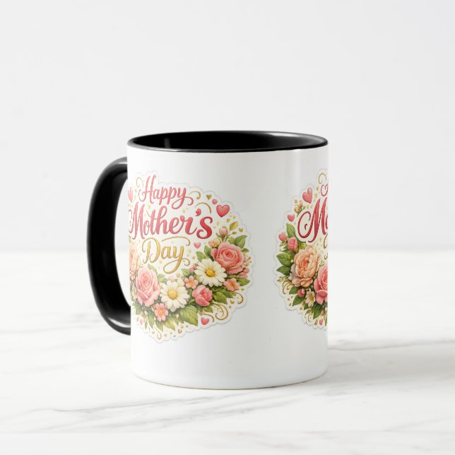 Mother's Day elegant floral 2 to Mug (Front Left)