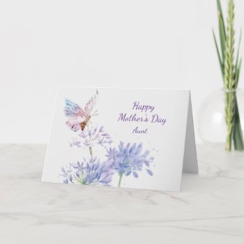 Mother's Day Elegant Garden Butterfy Aunt Card by countrymousestudio at Zazzle