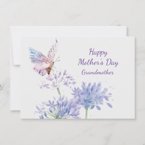 Mothers Day Elegant Garden Butterfy Grandmother Card