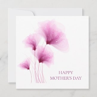 Mother's Day Elegant Glitter Pink Floral Holiday Card