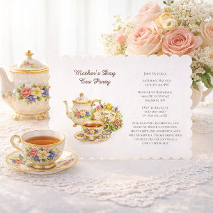 Mother's Day Elegant Tea Party  Invitation