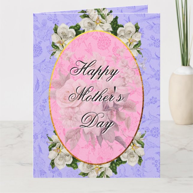 Mother's Day Elegant Vintage Beautiful  Thank You Card (Front)