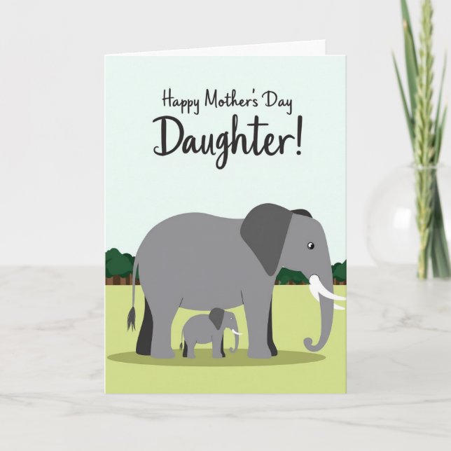 Mothers Day Elephant Art Card (Front)