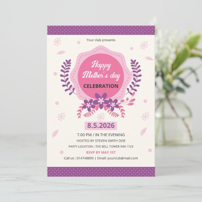 Mothers Day Event Invitation Flyer Template (Standing Front)