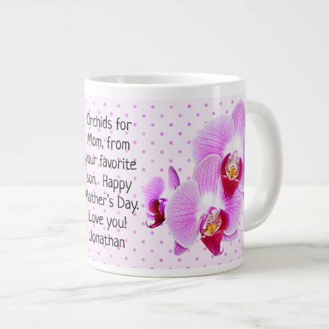 Mothers Day - Exotic Orchids Floral Photography Giant Coffee Mug (Front Right)