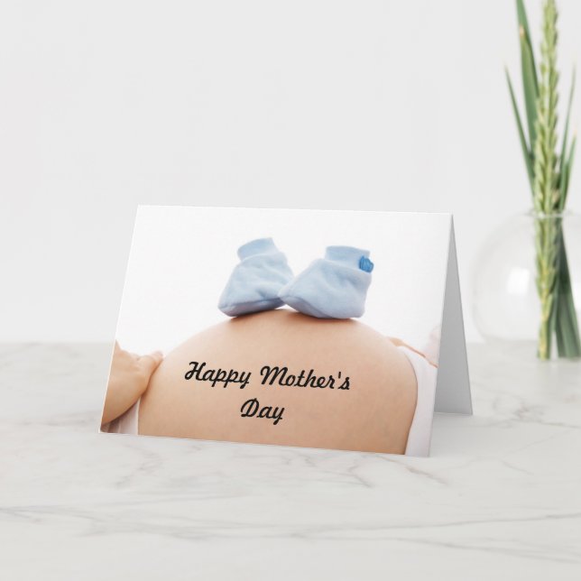 Mother's Day Expectant Mother Baby Boy Card (Front)