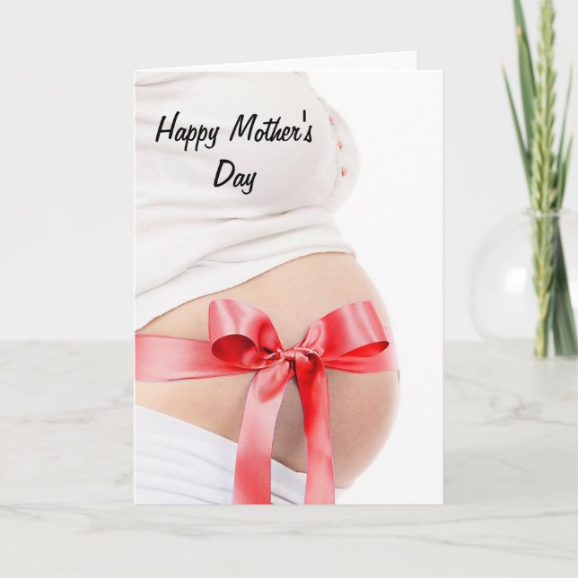 Mothers Day Expectant Mother Girl Card (Front)