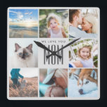 Mother's Day Family Memories Photo Collage Square Wall Clock<br><div class="desc">Modern Chic Mother's Day Mom Family Photo Collage cute wall clock</div>