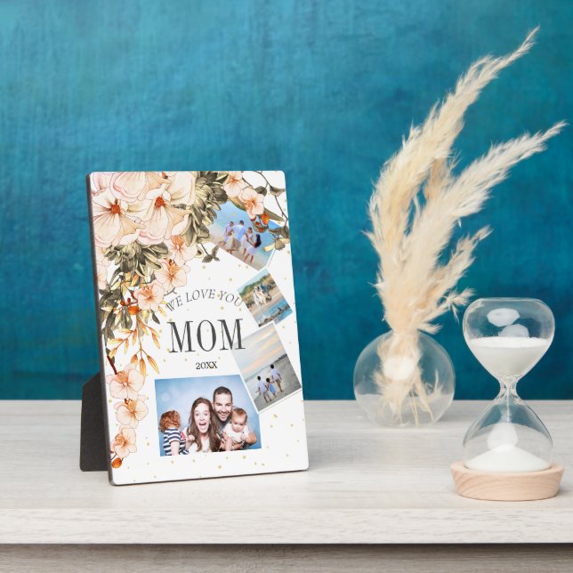 Mothers Day Family Photos Floral Plaque (Side)