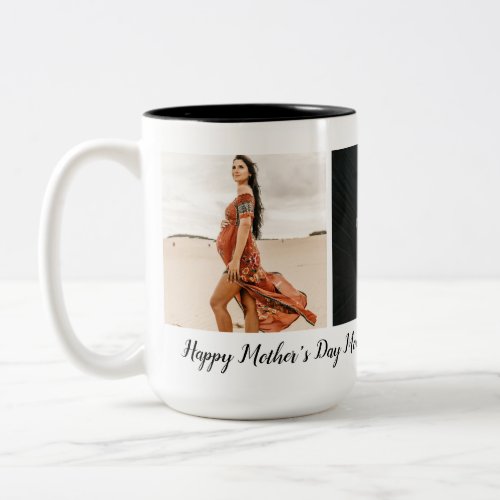 Mothers Day First Time Mom Baby Photo Two_Tone Coffee Mug