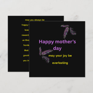 mother's day flat greeting card