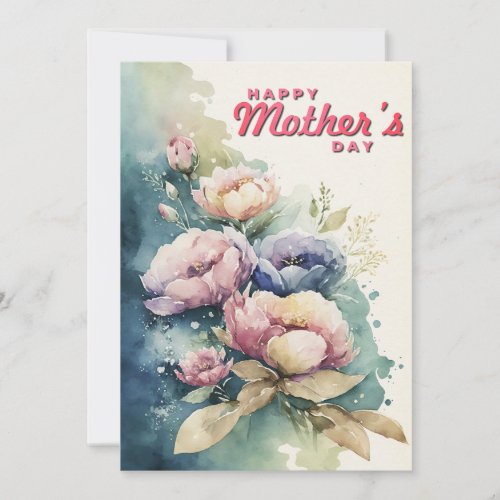 Mothers day Floral  botanical holiday card
