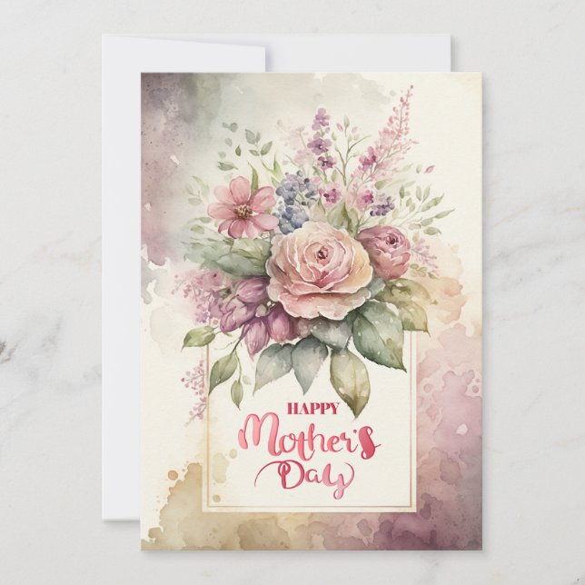 Mothers day Floral & botanical holiday card (Front)