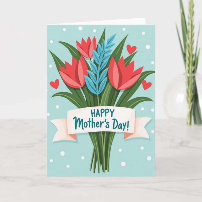 Mothers Day Floral Bouquet Card (Front)