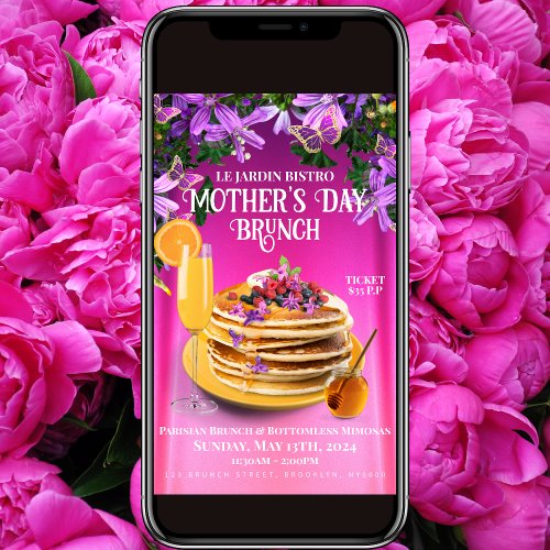 Mothers Day Floral Brunch Flyer Invitation