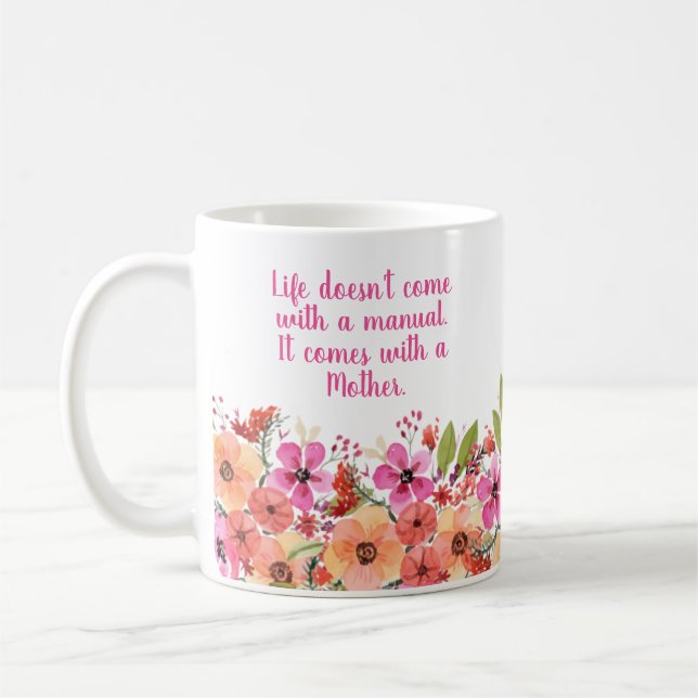 Mother's Day Floral Coffee Mug (Left)