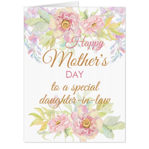 Mothers Day Floral Daughter In Law Jumbo Card