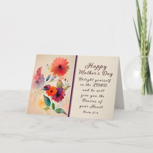Mothers Day Floral Garden Bible Verse  Holiday Card