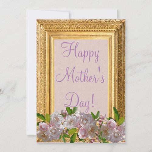 Mothers Day_ Floral_ Gold Frame _ Mom Card