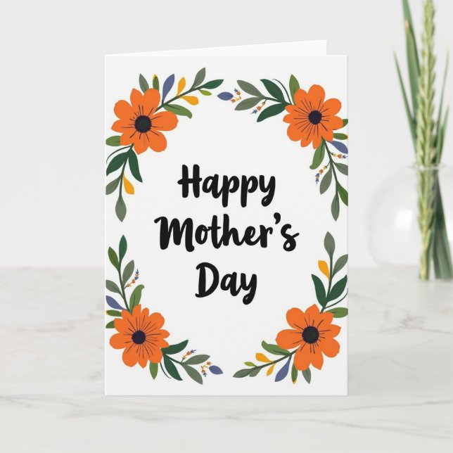 Mothers Day Floral Greeting Card (Front)