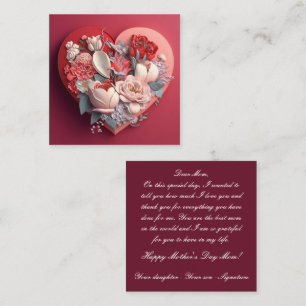 Mother's Day Floral Heart Note Card
